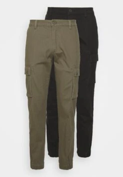 Pier One 2 Pack - Pantalones Cargo - Olive/Black -Pier One Mode Outlet Tienda 07d111b72b7b4304bcd405fc18ad6beb