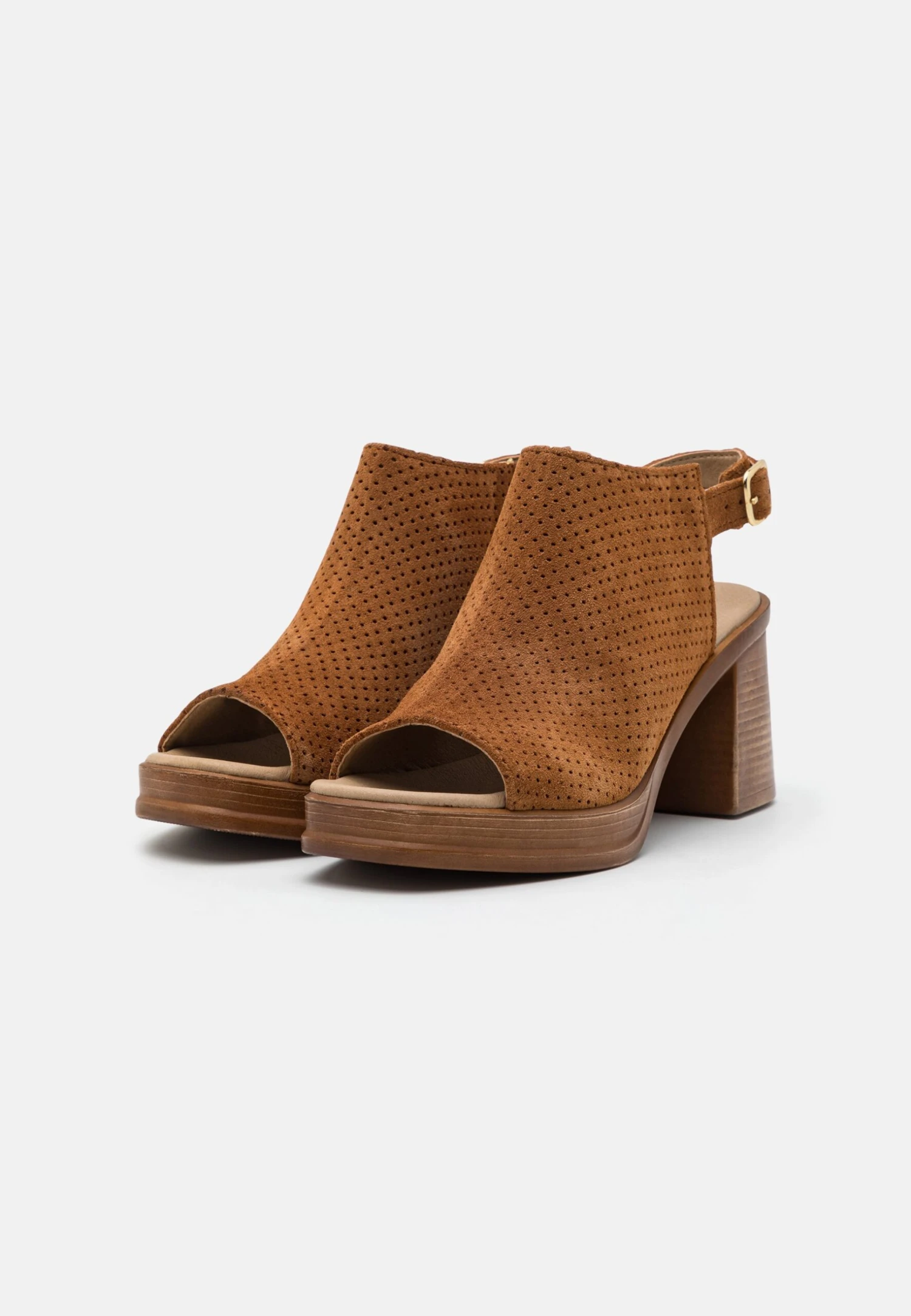 Pier One Leather - Sandalias Con Plataforma - Cognac 3 Pier One Leather - Sandalias Con Plataforma - Cognac - Imagen 3