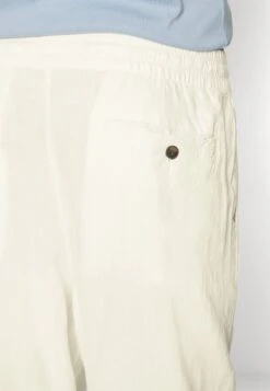 Pier One Drawcord Trousers Linen Blend - Pantalones - White -Pier One Mode Outlet Tienda 29249133ad174a51bb991d8322ba3448