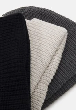 Pier One Unisex 3 Pack - Gorro - Black/Dark Grey/Off-White/ -Pier One Mode Outlet Tienda 2a1daa058c674c9dbb0074799d429f4b