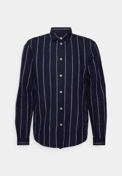 Pier One Linen Mix Stripe - Camisa - Dark Blue -Pier One Mode Outlet Tienda 3d79b1d40258406cbf02f1c2d4668403