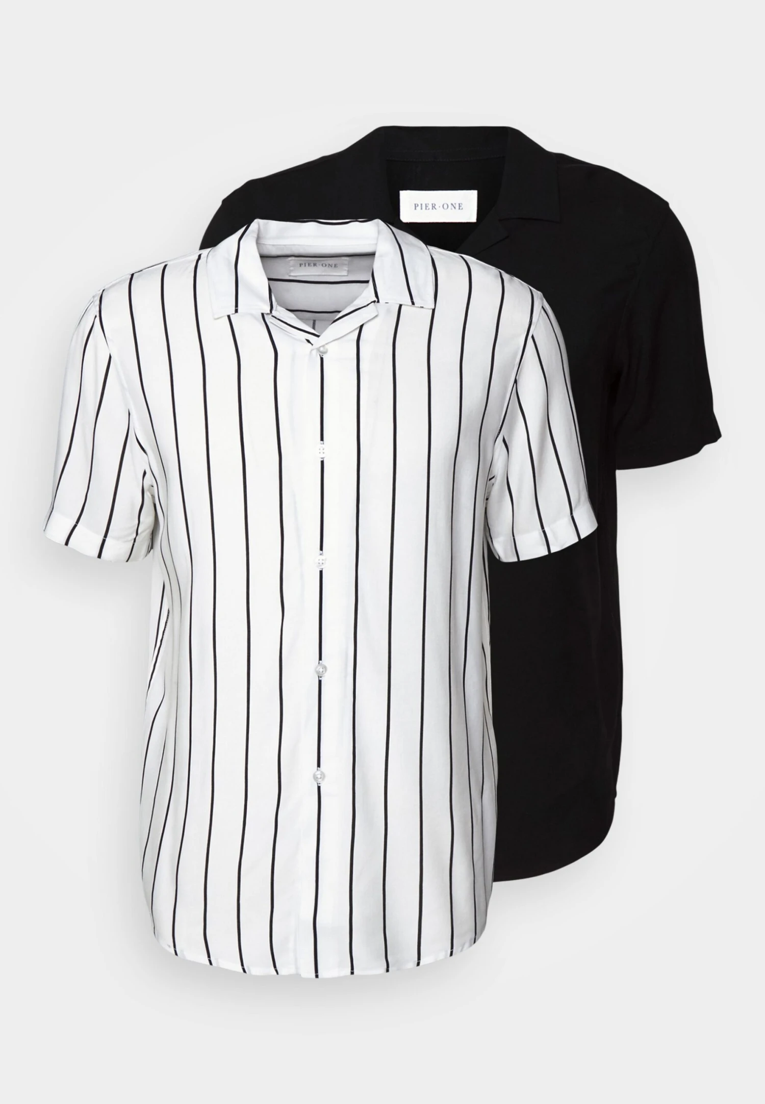 Pier One 2 Pack - Camisa - Black/White 10 Pier One 2 Pack - Camisa - Black/White - Imagen 10