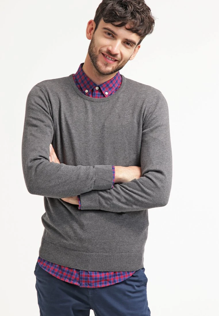 Pier One Basic Crewneck - Jersey De Punto - Dark Grey Melange 1 Pier One Basic Crewneck - Jersey De Punto - Dark Grey Melange