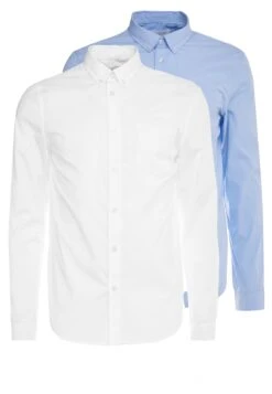 Pier One 2 Pack - Camisa Elegante - White/Light Blue -Pier One Mode Outlet Tienda 71d6edb91cac4bc5aa9b2a07563069b2