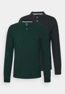 Pier One Long Sleeve 2 Pack- Polo - Dark Grey/Khaki -Pier One Mode Outlet Tienda 797d6a7ee480495b8e72e1155193494c