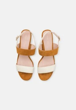 Pier One Leather- Sandalias - White/Cognac -Pier One Mode Outlet Tienda 7bf1f83e1cba4f3fa26b89379bf96b29