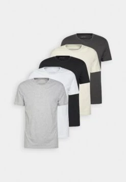 Pier One 5 Pack - Camiseta Básica - White/Off-White/Light Grey/Beige/Black -Pier One Mode Outlet Tienda 7bf5e8f476e84e10a6f18ffb93b5ff4c