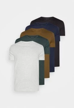Pier One Unisex 5 Pack - Camiseta Básica - Black /Dark Blue/Dark Green -Pier One Mode Outlet Tienda 8476a676b3d442a4819cc5177b9930ad