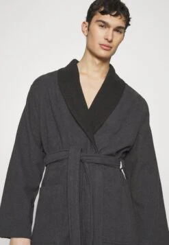Pier One Shawl Towel Bathrobe - Albornoz - Dark Grey -Pier One Mode Outlet Tienda aedd72cbd7d04b83bcef8a6c104e08f9