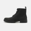 Pier One Unisex - Botines Con Cordones - Black