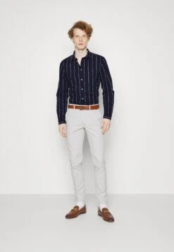 Pier One Linen Mix Stripe - Camisa - Dark Blue -Pier One Mode Outlet Tienda d8d297b2c01442beb06eab0630216764