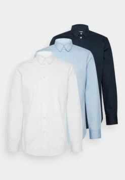 Pier One 3 Pack - Camisa Elegante - White/Light Blue/Dark Blue -Pier One Mode Outlet Tienda def04b8137b345368346a495c2933cad