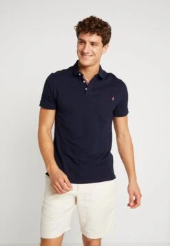 Pier One Tricolore Trim- Polo - Dark Blue