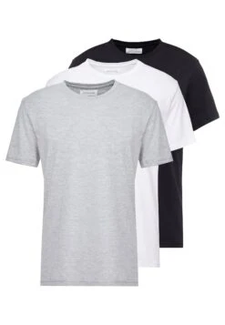 Pier One 3 Pack - Camiseta Básica - White/Black/Light Grey -Pier One Mode Outlet Tienda f785e71fb58e4e639608a247ef343f6c