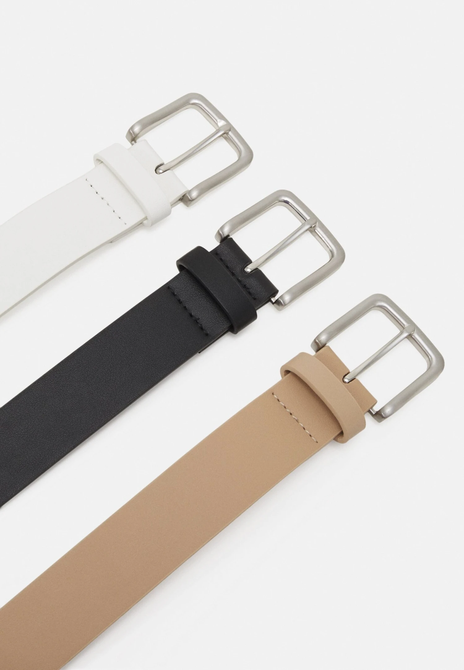 Pier One 3 Pack Unisex - Cinturón - Black/Beige/White 2 Pier One 3 Pack Unisex - Cinturón - Black/Beige/White - Imagen 2
